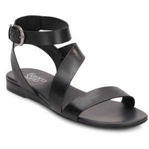 Franco Sarto Black Leather Wrap Gladiator Sandals